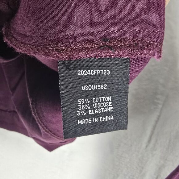 Universal Standard Women’s Plum Cotton-Blend Utility Jean Jacket 4XS Snap Front - Picture 6 of 11